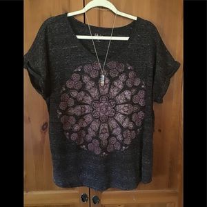 Boho Mandela Grey T, 2x Style&Co